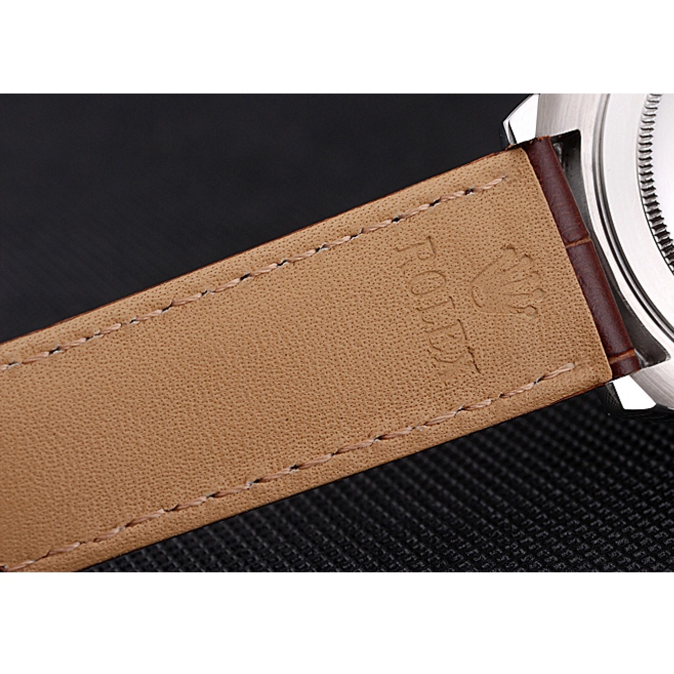 AAA Replica Watches Leather Steel Strap Rolex Dial Daytona Brown White Stainless Case 0702